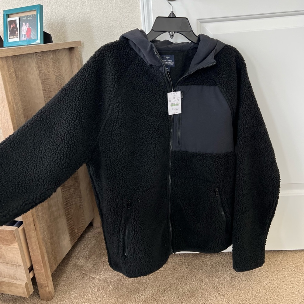 NWT Men’s J. Crew Black Fleece Full Zip Medium